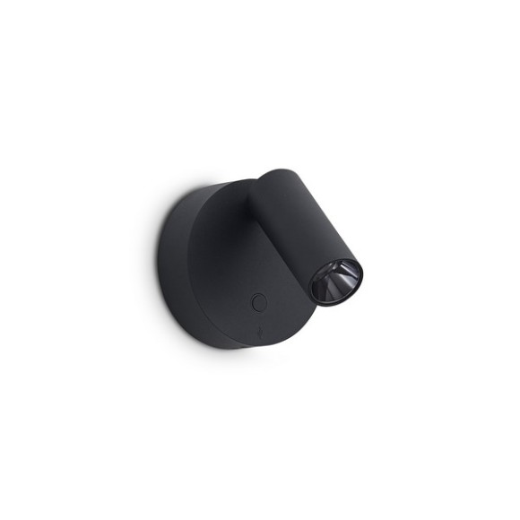Ideal lux 347462 LED Spot-Wandleuchte ELF  | 3W integrierte LED-Quelle | 200lm | 3000K | mit Schalter | schwarz