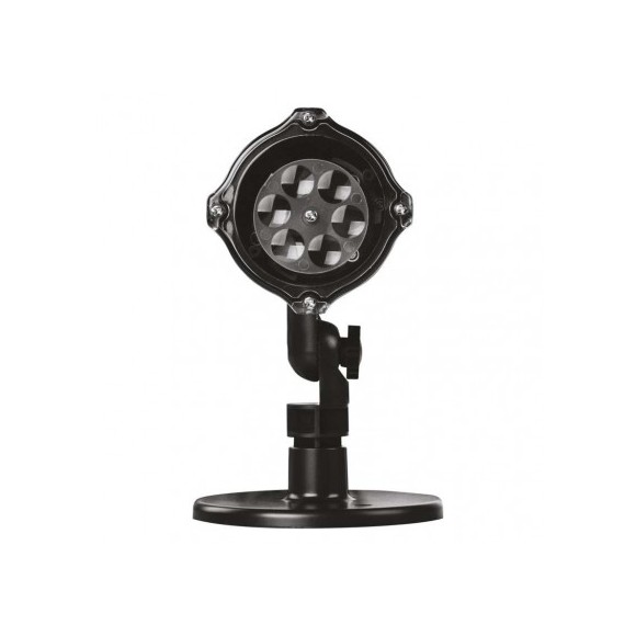 Emos DCPC04 LED Dekorativer Projektor - Schneeflocken 36W | IP44 - kaltes weiß, rotierendes Licht, schwarz