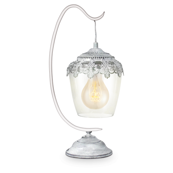 Eglo VINTAGE 49293 Tischlampe SUDBURY weiße Patina 1X60W