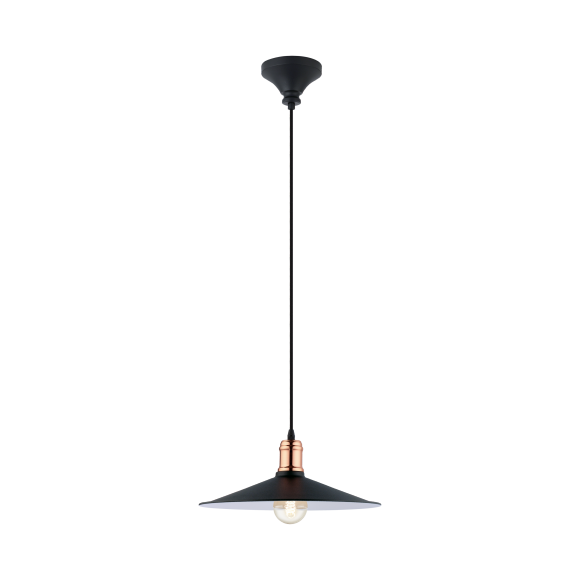 Eglo VINTAGE 49452 Pendelleuchte Bridport schwarz / Kupfer E27 1x60W