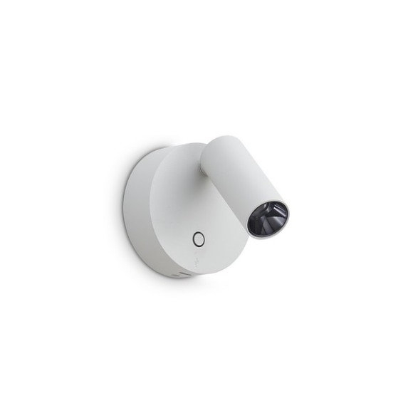 Ideal lux 347479 LED Spot-Wandleuchte ELF  | 3W integrierte LED-Quelle | 200lm | 3000K | mit Schalter | weiß