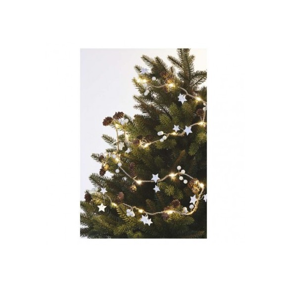 EMOS DCGW04 LED Weihnachten Girlanda - Zapfen 1,7 m 12w | 2xAA - warmweiß, weiß