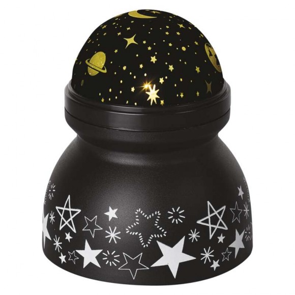 Emos DCPW05 LED-Dekorationsprojektor - Raum 2W | 3xAAA - warmweißes, rotierendes Licht, schwarz