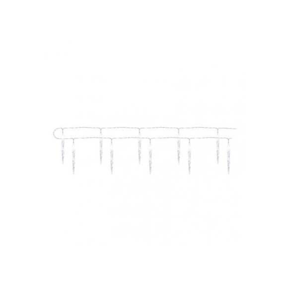 Emos DCGW04 LED-Weihnachtsgirlande - Eiszapfen 1,7 m 12w | 2xAA - kaltweiß, Timer, klar
