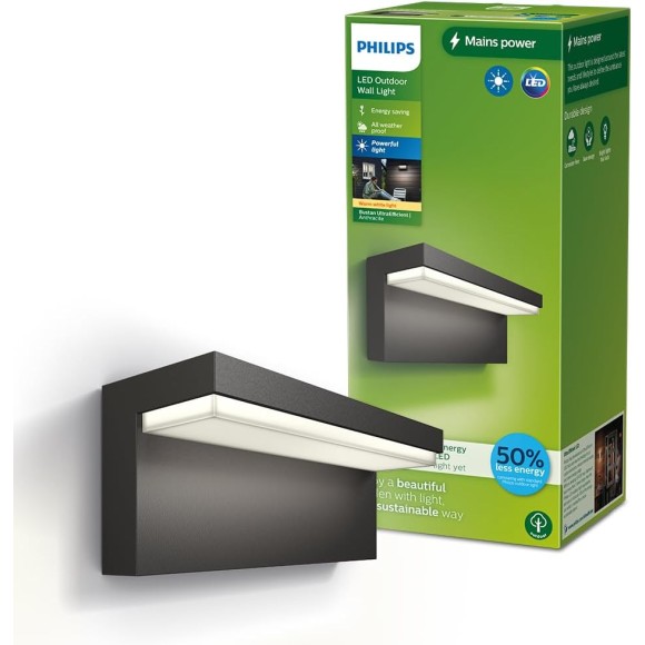 Philips 8720169257252 LED Außenwandleuchte Bustan | 3,8W integrierte LED-Quelle | 800lm | 2700K