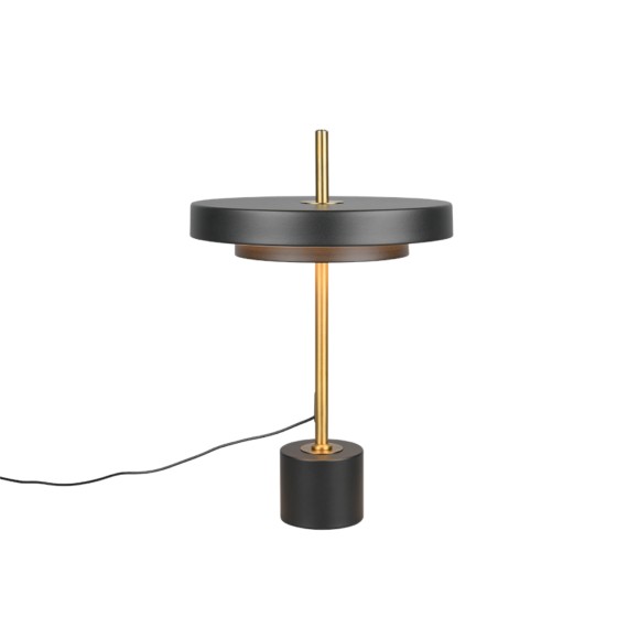 Trio T540210180 LED Tischlampe KEATON  | 12W integrierte LED-Quelle | 1x1400lm | 2300+3000+4000K | mit Schalter | Dimmer | schwarz | gold