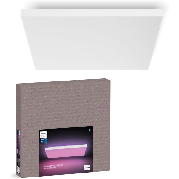 Philips Hue 8720169277670 LED Deckenleuchte Datura Square | 67W integrierte LED-Quelle | 2000-6500+RGBK