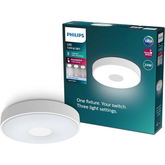 Philips 8720169301276 LED Deckenleuchte Coiner  | 24W integrierte LED-Quelle | 2800lm | 4000K