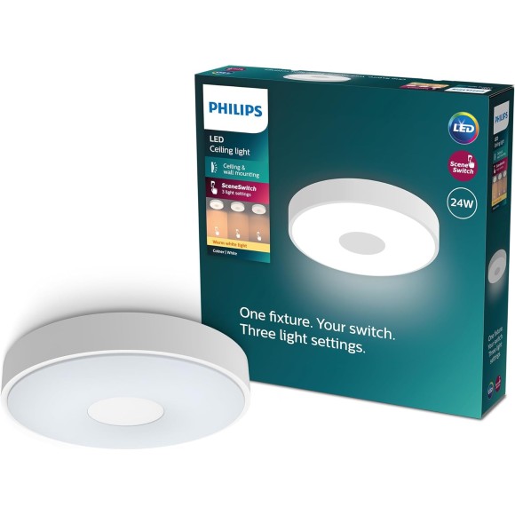 Philips 8720169301252 LED Deckenleuchte Coiner  | 24W integrierte LED-Quelle | 2700lm | 2700K