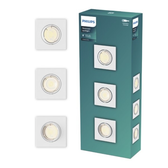 Philips 8721103037015 Set von Einbauleuchten Peridot  GU10 | weiß