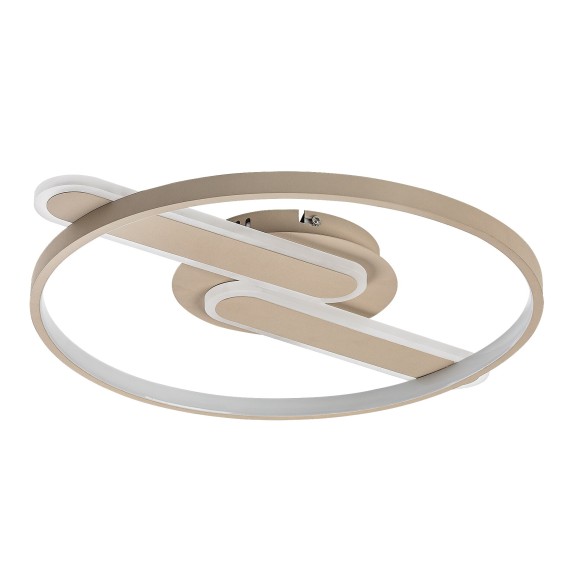Rabalux 71468 LED Deckenleuchte Brantiel | 55W integrierte LED-Quelle | 4000lm | 3000-6000K | Fernbedienung | Dimmer | beige