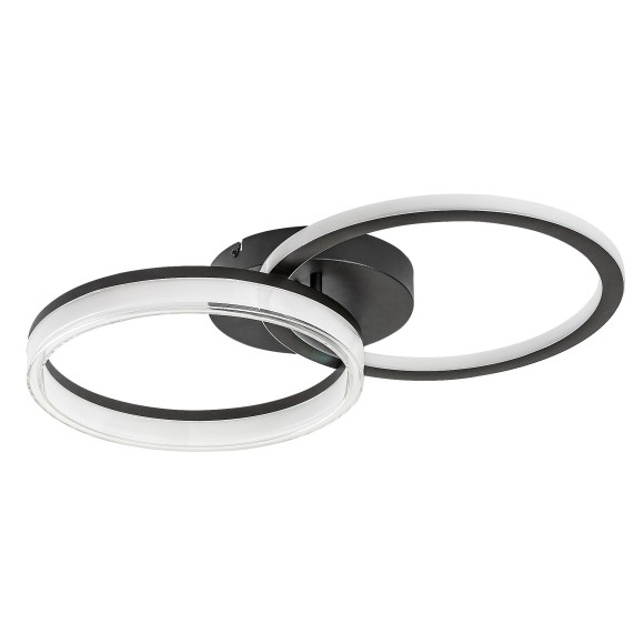 Rabalux 71479 LED Deckenleuchte Seraphiel | 38W integrierte LED-Quelle | 3100lm | 3000-6500K | Fernbedienung | Dimmer | schwarz
