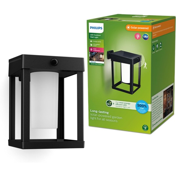 Philips 8720169263871 LED solar Außenwandleuchte Camill | 1,4W integrierte LED-Quelle | 250lm | 3000K