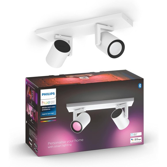 Philips Hue 8720169318076 LED Spot-Deckenleuchte Argenta  | 2x4,2W GU10 | 2000-6500+RGBK