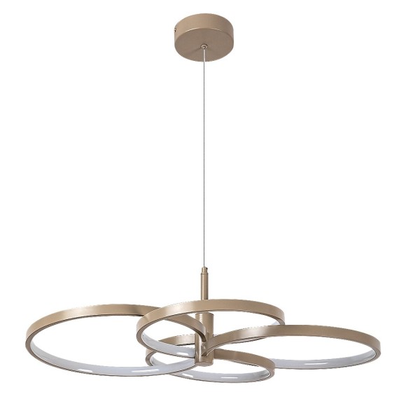 Rabalux 72401 LED Pendelleuchte Isidora | 70W integrierte LED-Quelle | 5600lm | 3000-6500K | Fernbedienung | Dimmer | Seilleuchte | beige