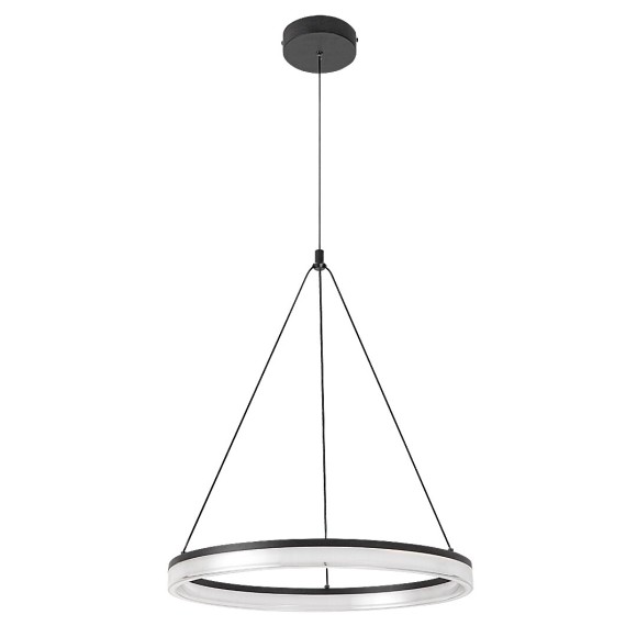 Rabalux 72478 LED Pendelleuchte Seraphiel | 24W integrierte LED-Quelle | 1610lm | 3000-6500K | Fernbedienung | Dimmer | Seilleuchte | schwarz