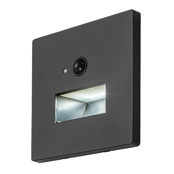 Rabalux 77197 LED Außenwandleuchte Lunca | 1W integrierte LED-Quelle | 15lm | 3000/4500/6500K | Bewegungssensor | schwarz