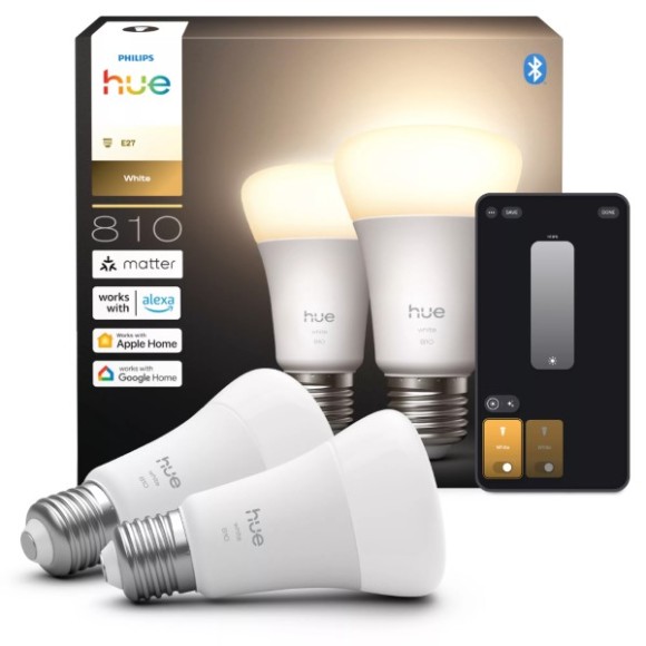 Philips Hue 8721103072566 LED Lampen-Set | 7W E27 | 806lm | 2700K | Dimmer | weiß