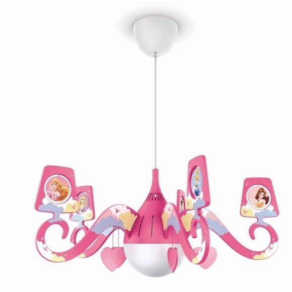 Philips Kinder Pendelleuchte - Kronleuchter PRINCESS 1X15W E27 - pink