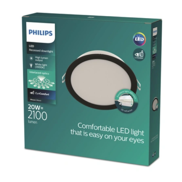 Philips 8721103131379 LED Einbauleuchte MESON  | 20W integrierte LED-Quelle | 1400lm | 3000K | schwarz