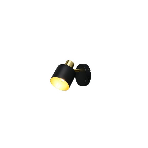 Trio T868870180 Spot-Wandleuchte EVA | 10W E14 | mit Schalter | schwarz | gold