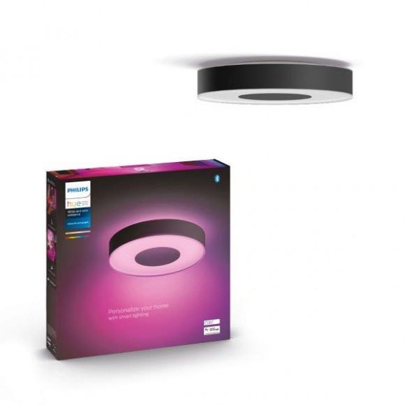 Philips Hue 41163/30 / P9 LED Deckenleuchte Infuse M 1x33,5w | 2350lm | 2200-6500K | RGB - dimmbar, Bluetooth, White and color Ambiance, schwarz