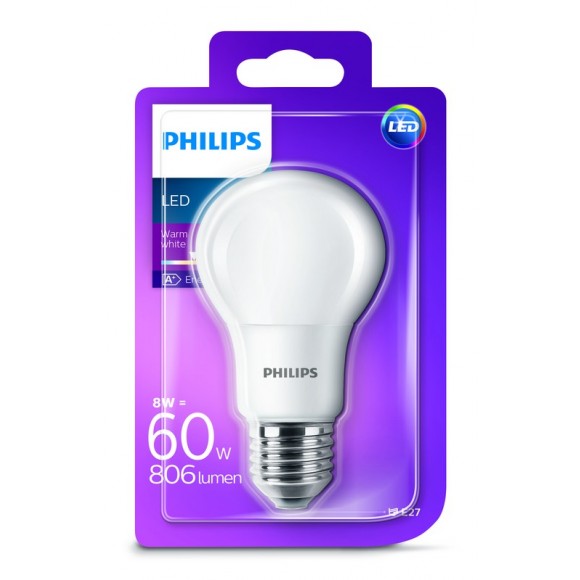 Philips 101380/60/11 LED Lampe 1x8W| E27 | 2700K