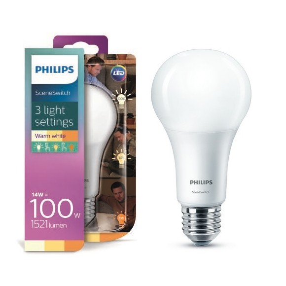 Philips 8718696706794 LED Lampe 17-7-3,5W | 2700-2500-2200K | E27 - SceneSwitch