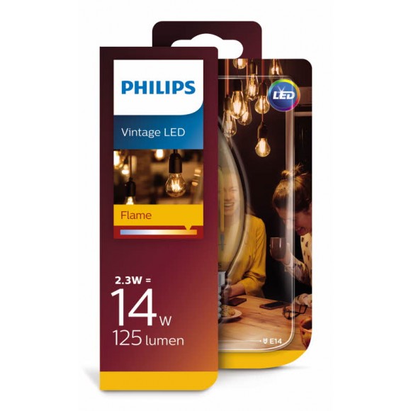 Philips 8718696767450 LED Lampe Vintage Classic 1x2,3W | E14 | 2000K