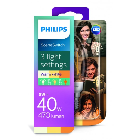 Philips 8718696809754 LED Lampe 1x5W | E14 | Änderung der Farbtemperatur