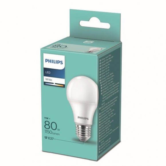 Philips 8718699630621 LED-Lampe 1x11w-80W | E27 | 1150lm | 3000k - weiß