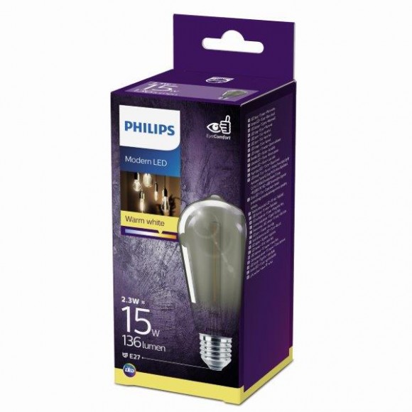 Philips 8718699657598 LED Lampe Classic modern 1x2,3W | E27 | 2700K - EYECOMFORT