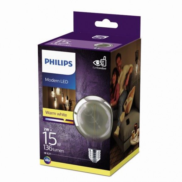 Philips 8718699657635 LED Lampe Modern 1x2W | E27 | 2700K - EYECOMFORT