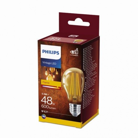 Philips 8718699673567 LED Lampe Classic Vintage 1x5,5W | E27 | 2700K EYECOMFORT