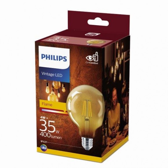 Philips 8718699673604 LED Lampe Classic Vintage 1x4W | E27 | 2500K EYECOMFORT