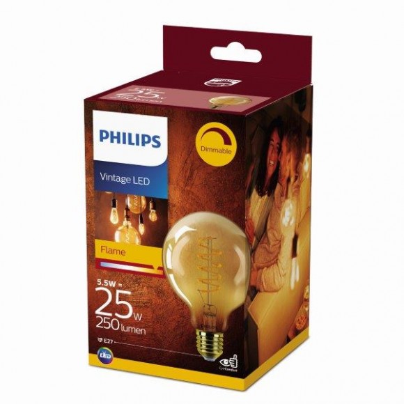 Philips 8718699676070 LED Lampe Classic Vintage 1x5,5W | E27 | 2000K dimmbare EYECOMFORT
