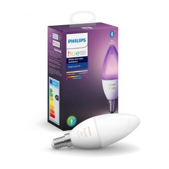 Philips Hue 8718699726317 1x LED Lampe 1x5,3W | E14 | 470lm | 2200 - 6500K - RGB, Bluetooth, White and Color Ambiance