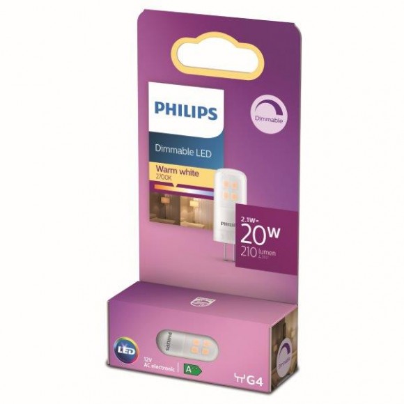 Philips 8718699767518 LED Lampe Kapsle 1x2,1W | G4 | 210L | 2700K - warmweiß, dimmbar