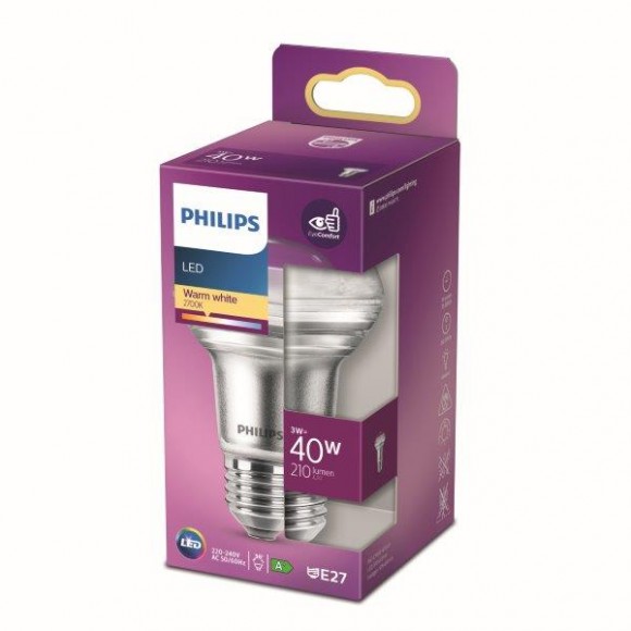 Philips 8718699773816 LED Lampe 1x3W | E27 | 210L | 2700K - warmweiß, Eyecomfort