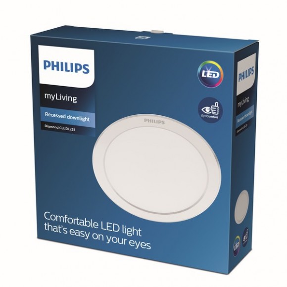 Philips 8719514250161 LED Spotleuchte Diamant Cut 1x17w | 1600lm | 3000k - EyeComfort, weiß