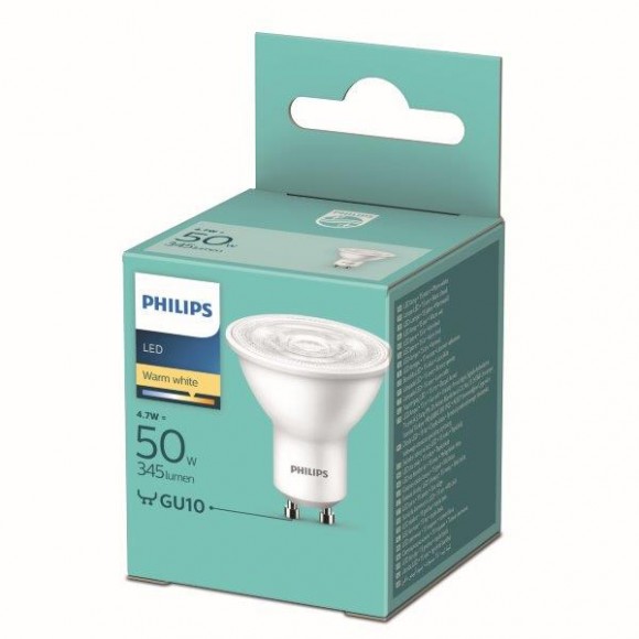 Philips 8719514257542 LED-Lampe 1x4,7w-50w | Gu10 | 400lm | 2700k - weiß