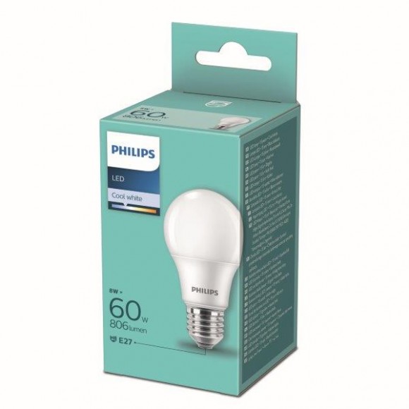 Philips 8719514257580 LED-Lampe 1x8w-60W | E27 | 806lm | 4000k - weiß