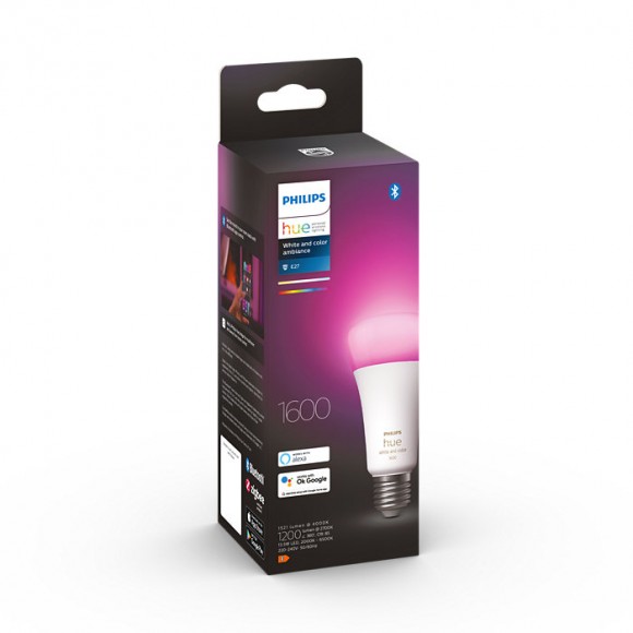 Philips Hue 8719514288157 LED-Lampe 1x13,5w | E27 | 1600lm | 2000-6500K | RGB - White and color Ambiance, dimmbar, Farbtonschalter, weiß