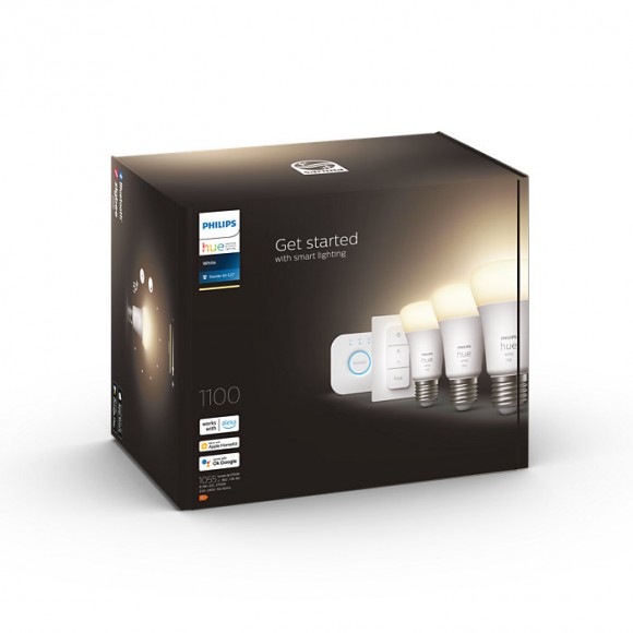 Philips Hue 8719514289130 LED Starter Kit Set 3x9,5w | E27 | 1100lm | 2700k - weiß, dimmbar, Bluetooth