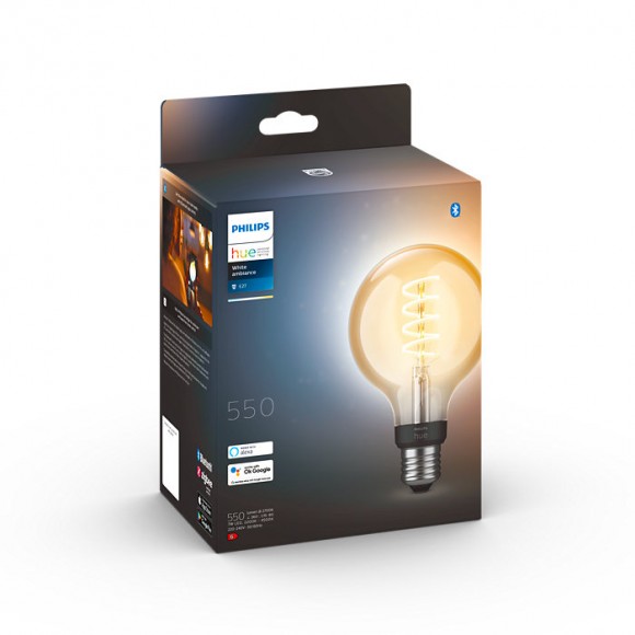 Philips Farbton 8719514301481 LED Filament G93 1x7w | E27 | 550lm | 2200-4500K - White Ambiance, dimmbar, Bluetooth