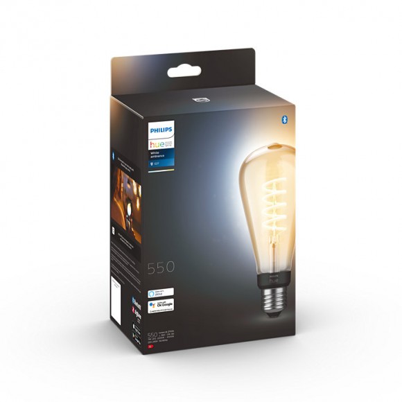 Philips Hue 8719514301504 LED Filament ST72 1x7w | E27 | 550lm | 2200-4500K - White Ambiance, dimmbar, Bluetooth
