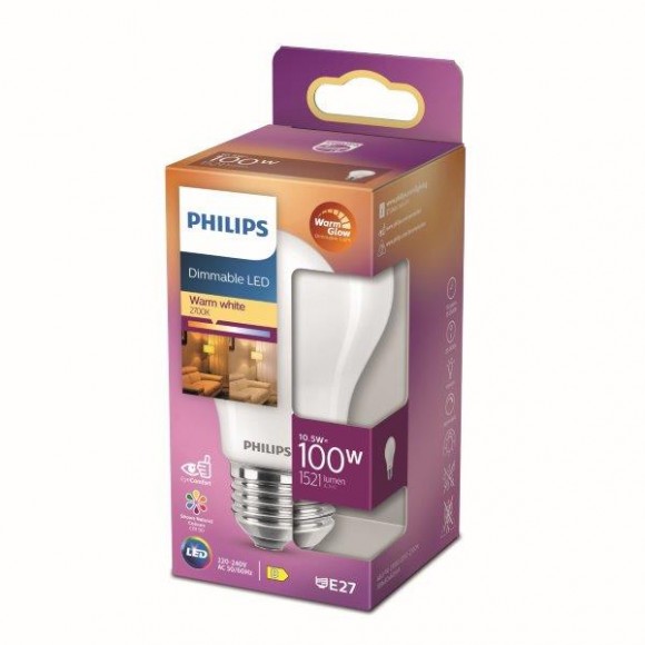 Philips 8719514324114 LED-Lampe 105w / 100W | E27 | 1521lm | 2200-2700K | A60 - dimmbar, WarmGlow