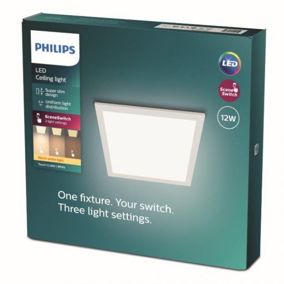 Philips 871951432620 LED Panel Super Slim 1x12w | 1050lm | 2700k - weiß