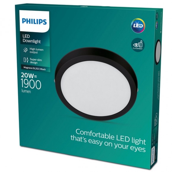 Philips 8719514328778 LED-Deckenleuchte Magneos Slim 1x20w | 1900lm | 2700k - schwarz