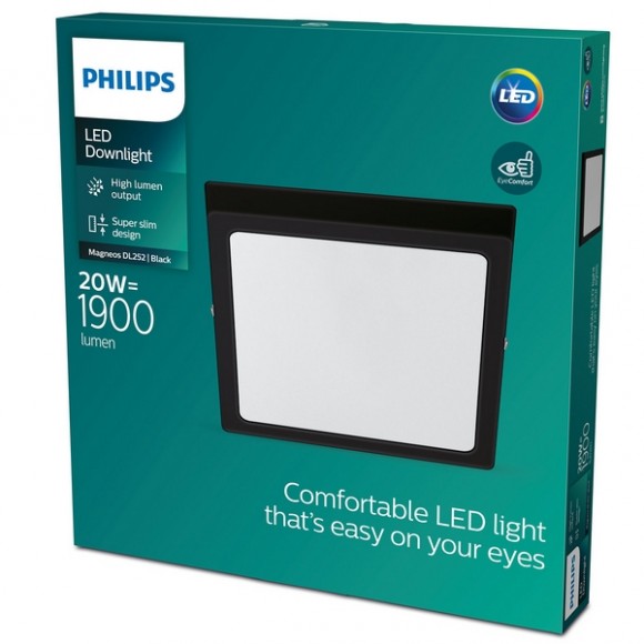 Philips 871951432822 LED-Deckenleuchte Magneos Slim 1x20w | 1900lm | 2700k - schwarz